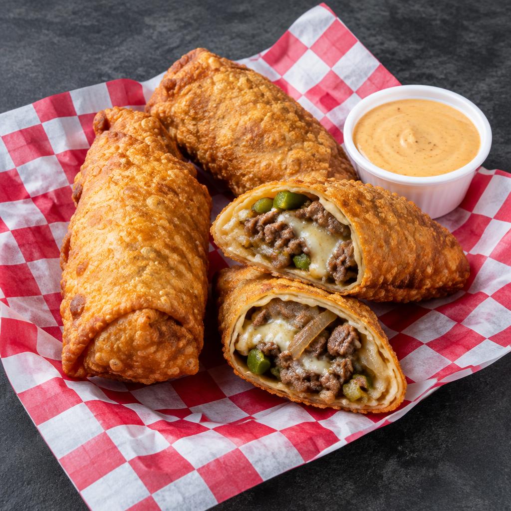 Illustrative egg rolls serving